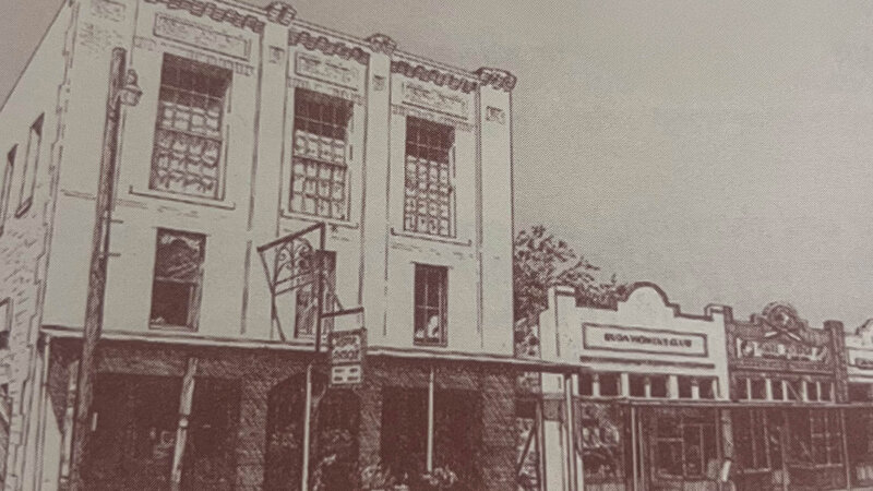 Historic downtown Buda, Texas with vintage storefronts and architecture